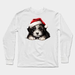 Christmas Peeking Puppy Long Sleeve T-Shirt